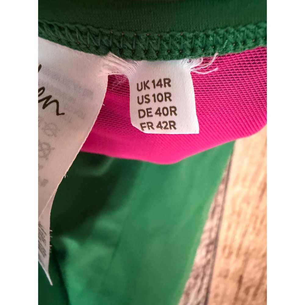 Boden One Piece Halter Swimsuit Colorblock Green Pink Vacation Beach US 10 R - Picture 7 of 8